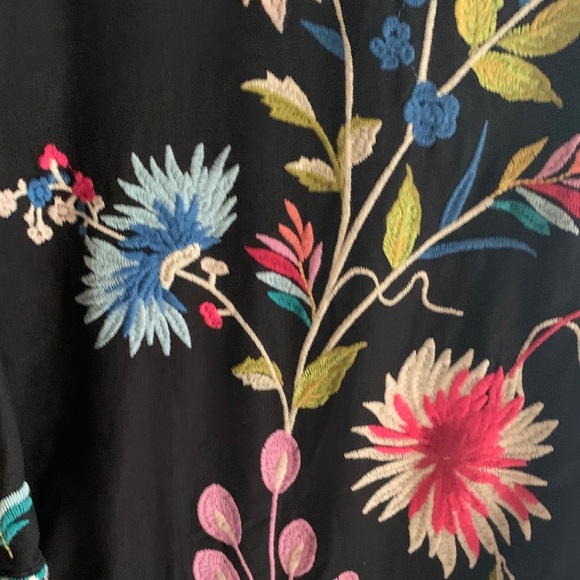 Johnny Was Black Coat with Multicolor Embroidery - Picture 10 of 12